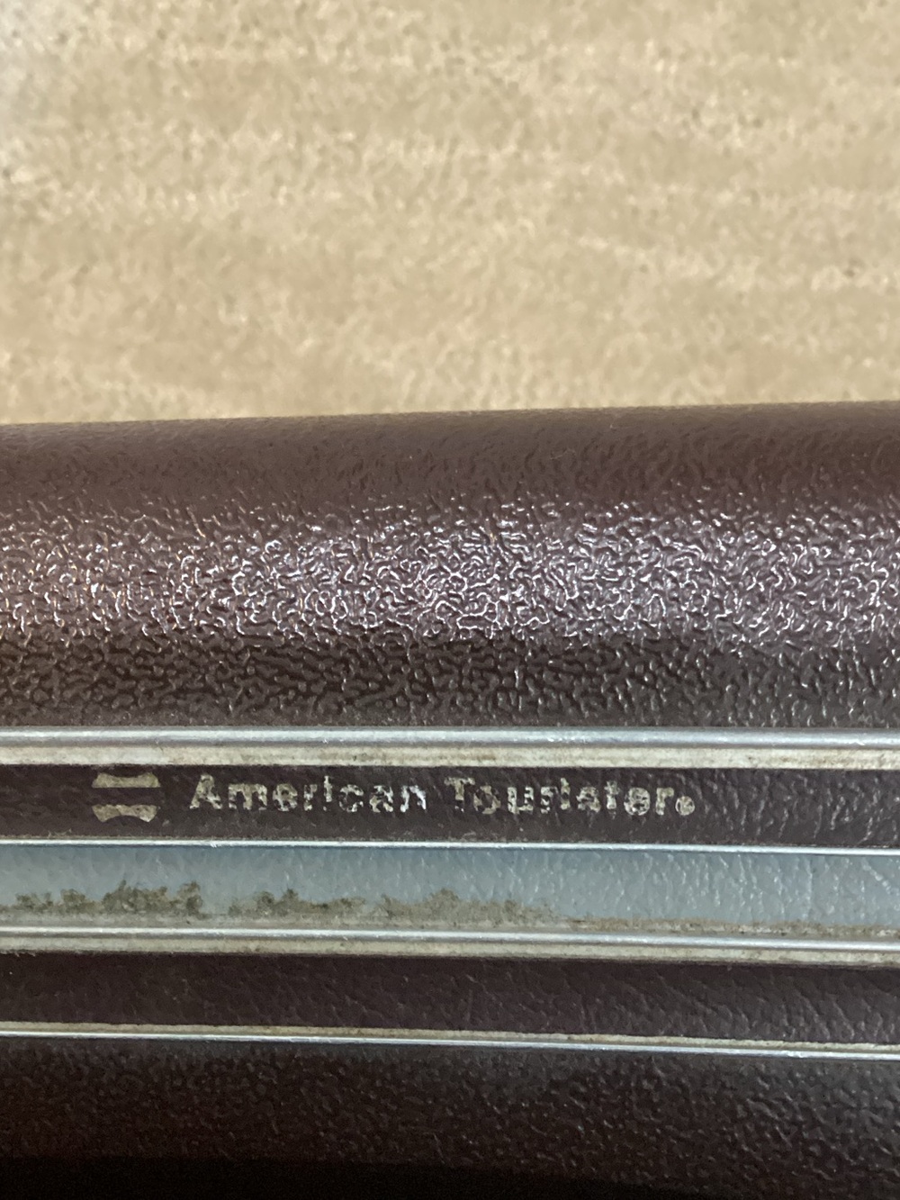 American Tourister Men's Hard-Shell Briefcase in Dark Brown with Silver Trim - Picture 2 of 7